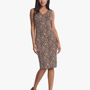 White House Black Market Sheath Leopard Print Dress Size XS
